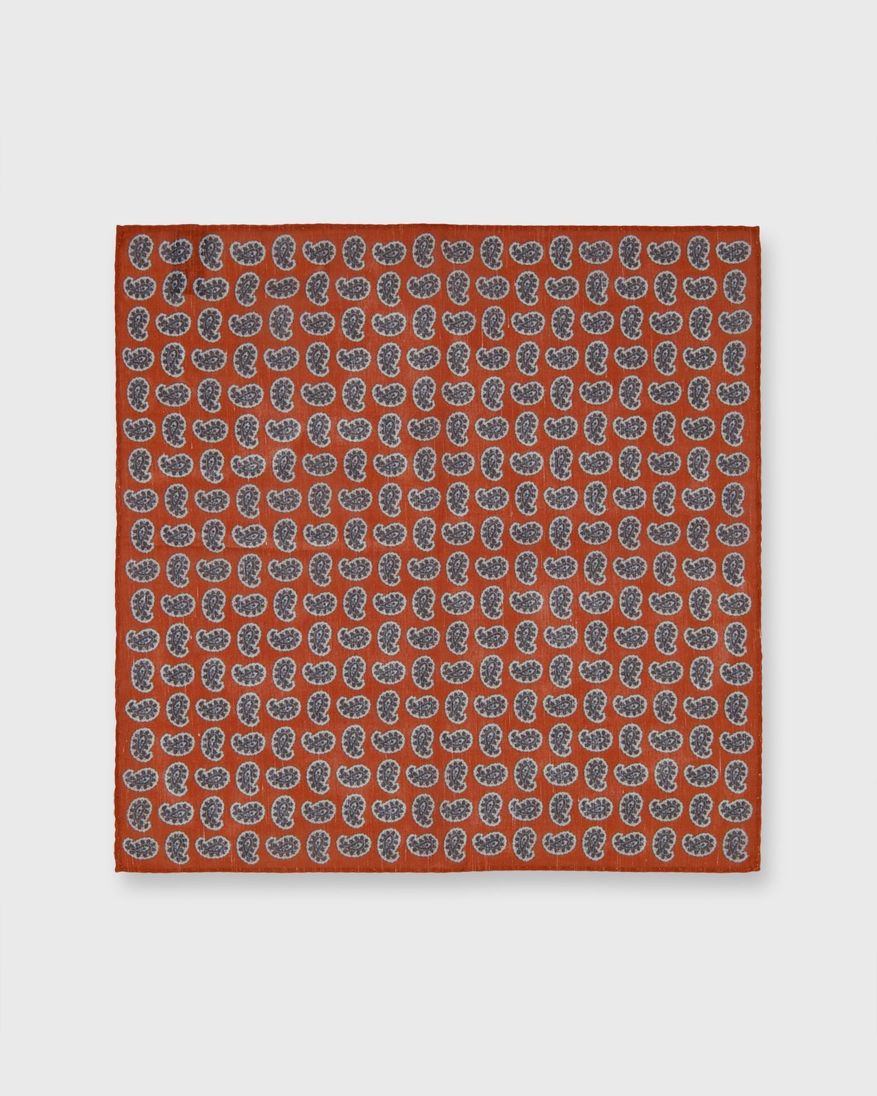 Cotolino Print Pocket Square in Orange/Brown/Cream Paisley