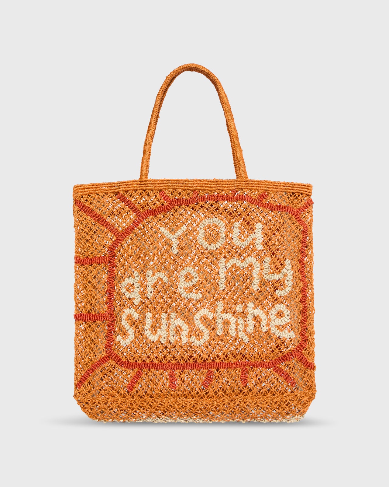 Large You Are My Sunshine Tote in Orange/Natural/Spice