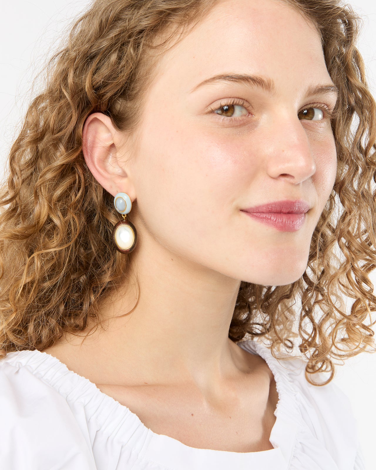 Papaya Earrings in Pearl