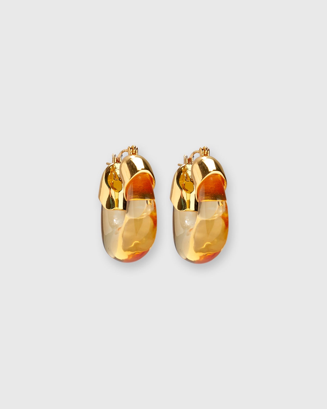 Mini Organic Hoop Earrings in Honey