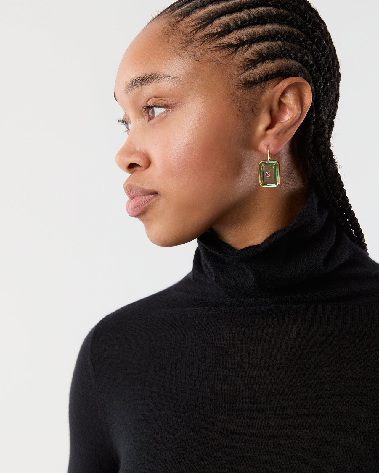 Tile Earrings in Aqua