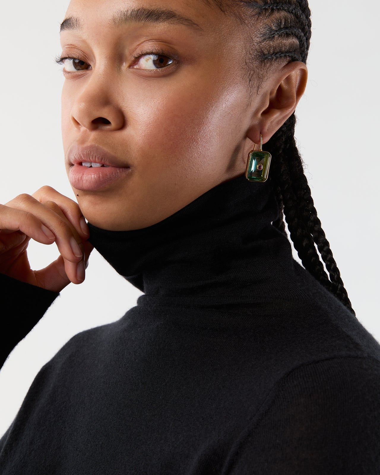 Tile Earrings in Aqua