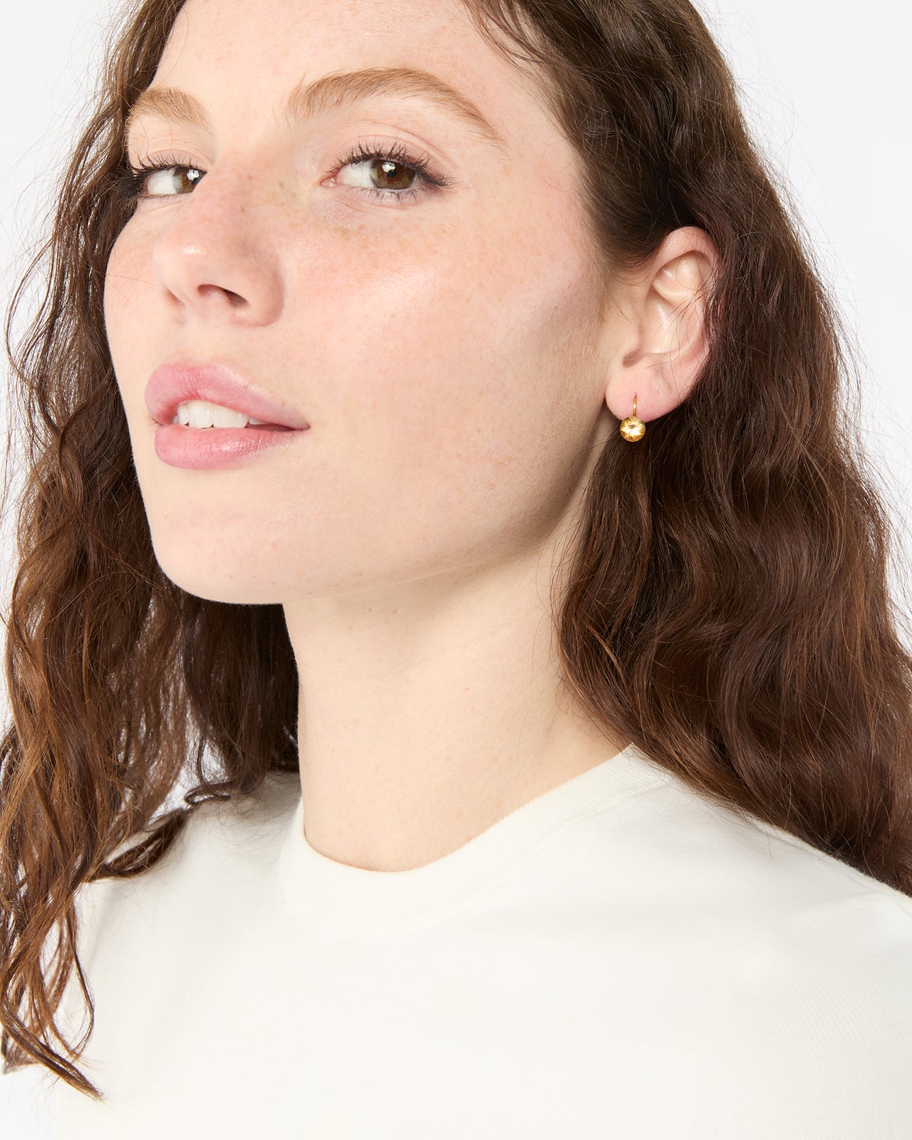 Extra Small Brilliant Earrings in Citrine