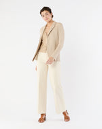 Load image into Gallery viewer, Stand Up Collar Blazer in Cream Cotton
