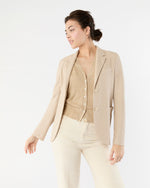 Load image into Gallery viewer, Stand Up Collar Blazer in Cream Cotton
