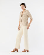 Load image into Gallery viewer, Stand Up Collar Blazer in Cream Cotton
