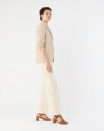 Load image into Gallery viewer, Stand Up Collar Blazer in Cream Cotton
