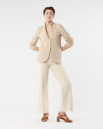 Load image into Gallery viewer, Stand Up Collar Blazer in Cream Cotton
