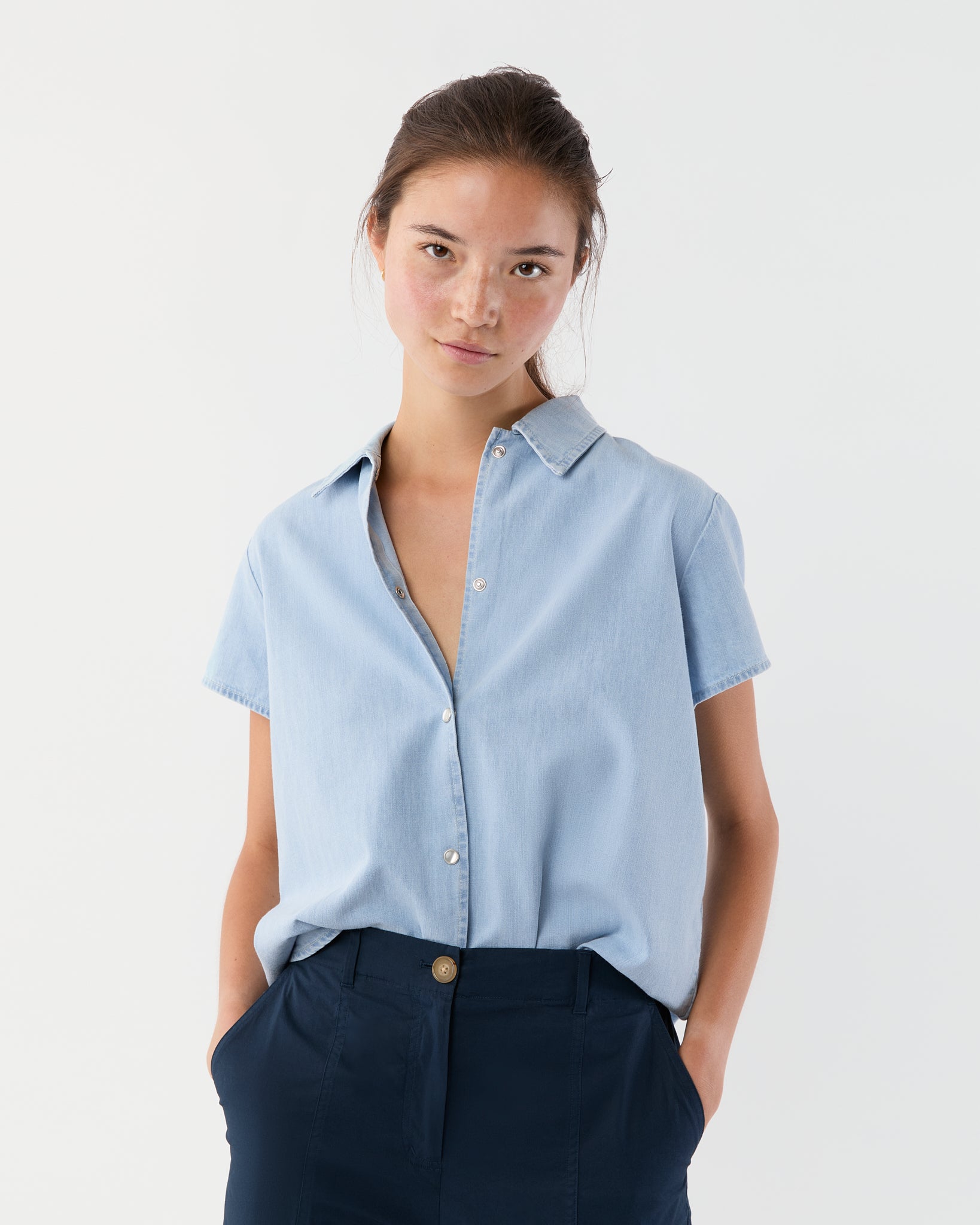 Marina Shirt in Pale Blue