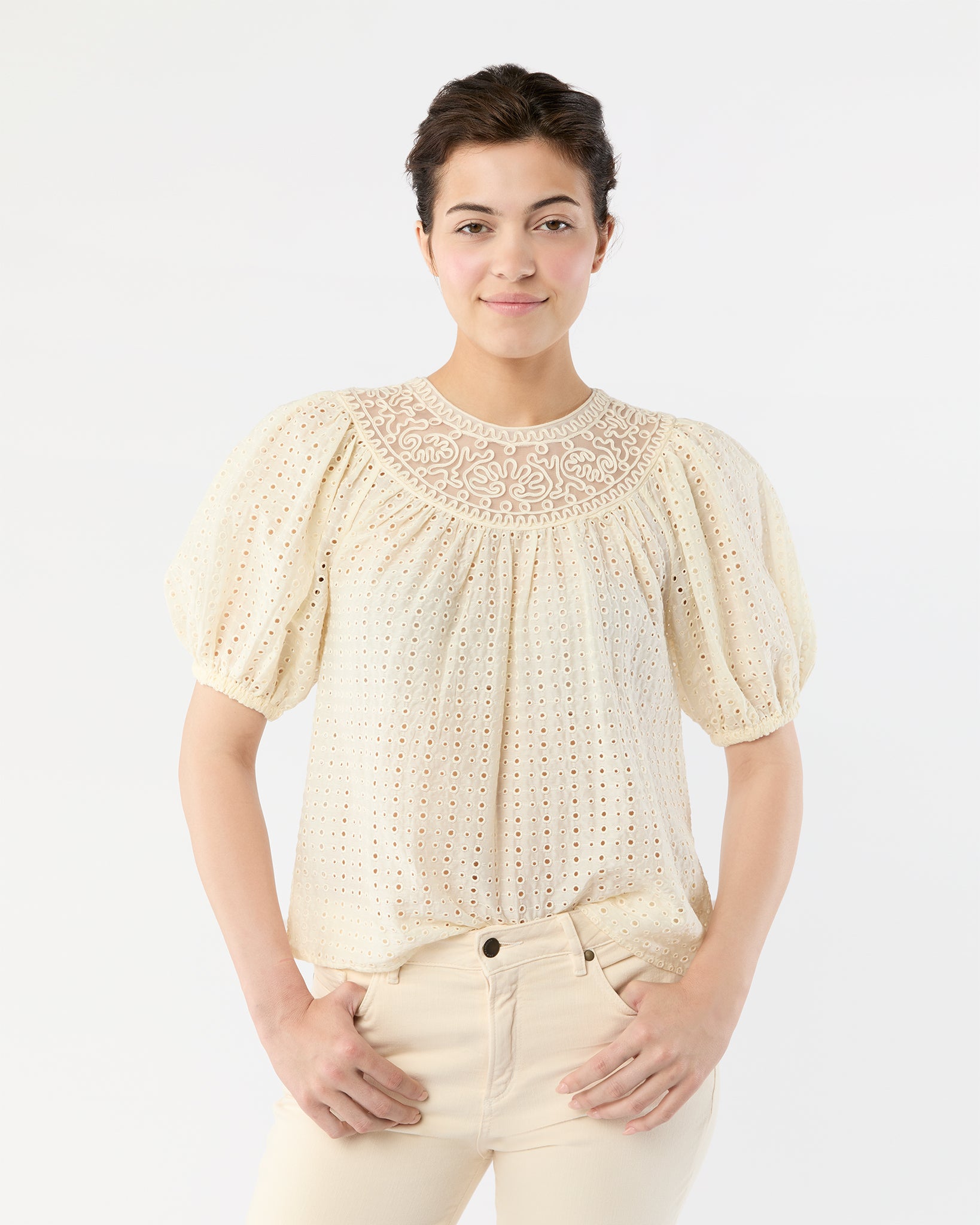 Amina Top in Ivory