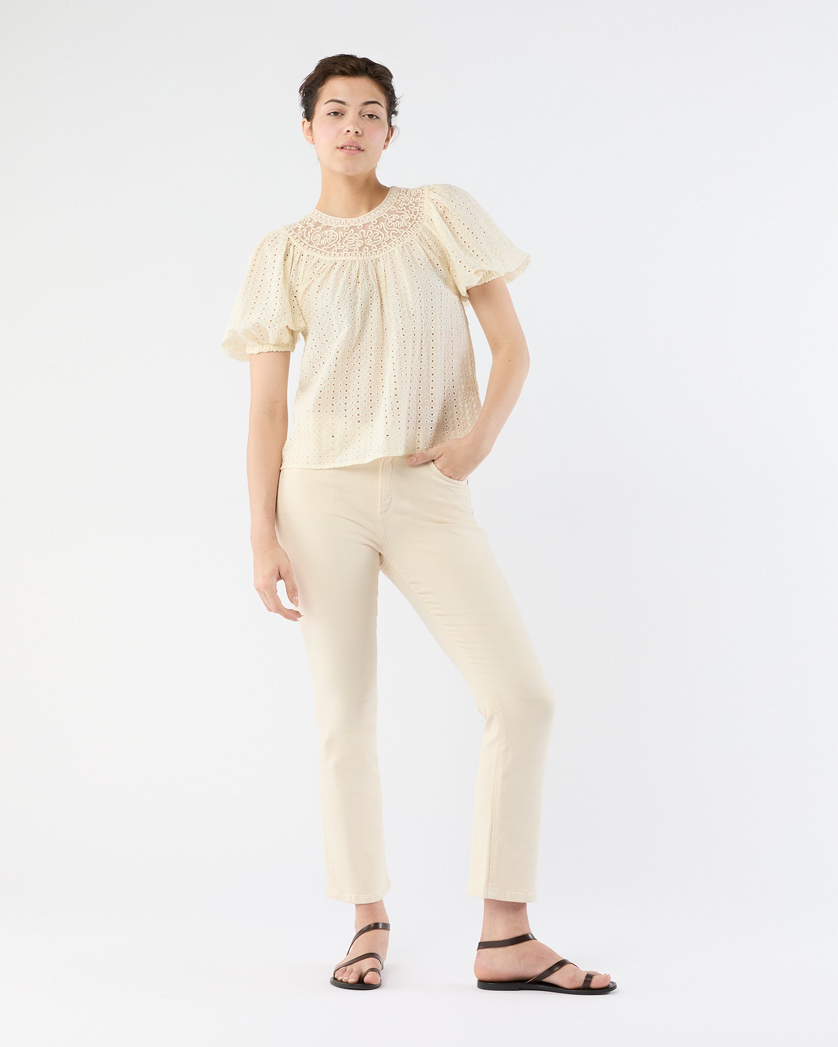 Amina Top in Ivory