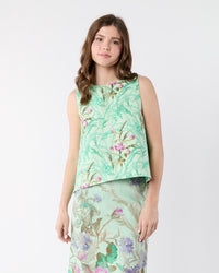 La Scala Top in Heath Mint Rustic Shot Cotton