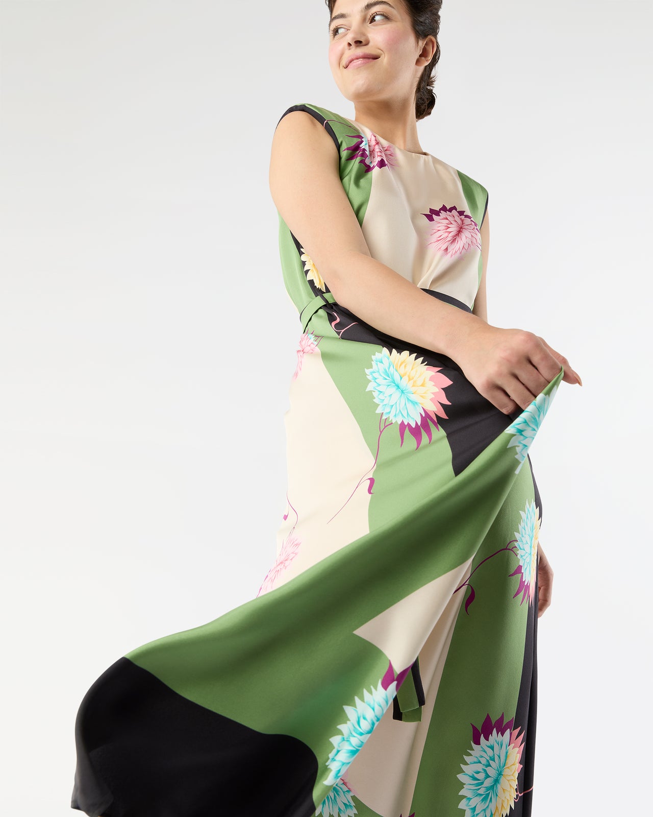 San Carlo Dress in Derby Silk Twill