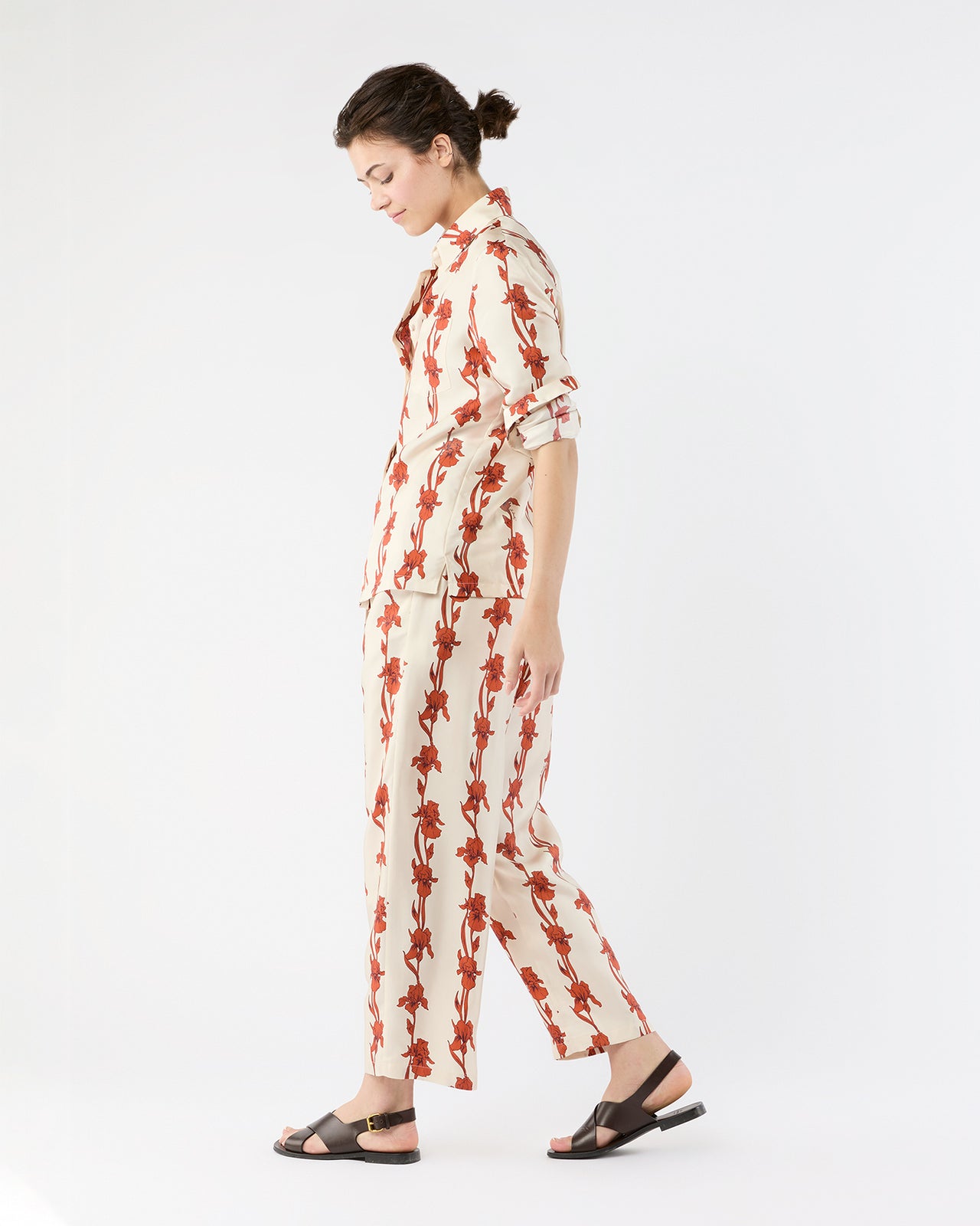 Drawstring Pant in Iris Silk Twill