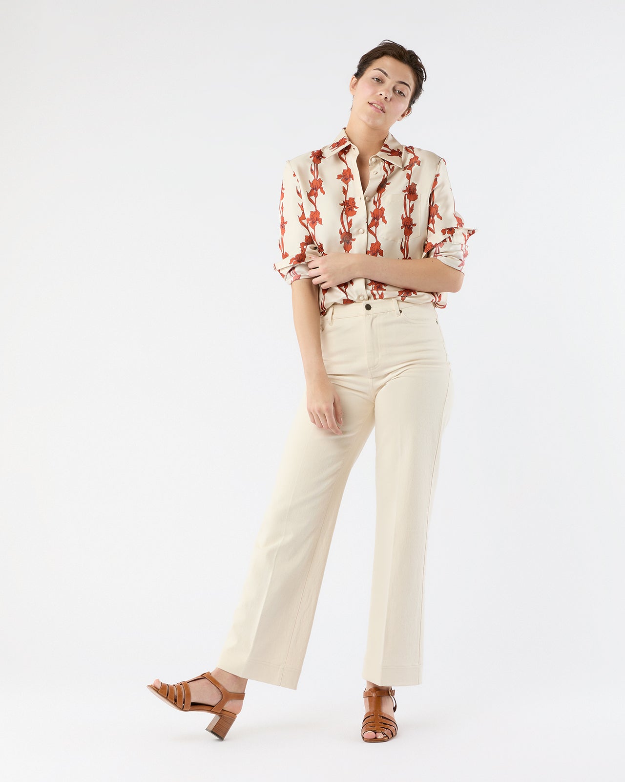 Boy Shirt in Iris Silk Twill