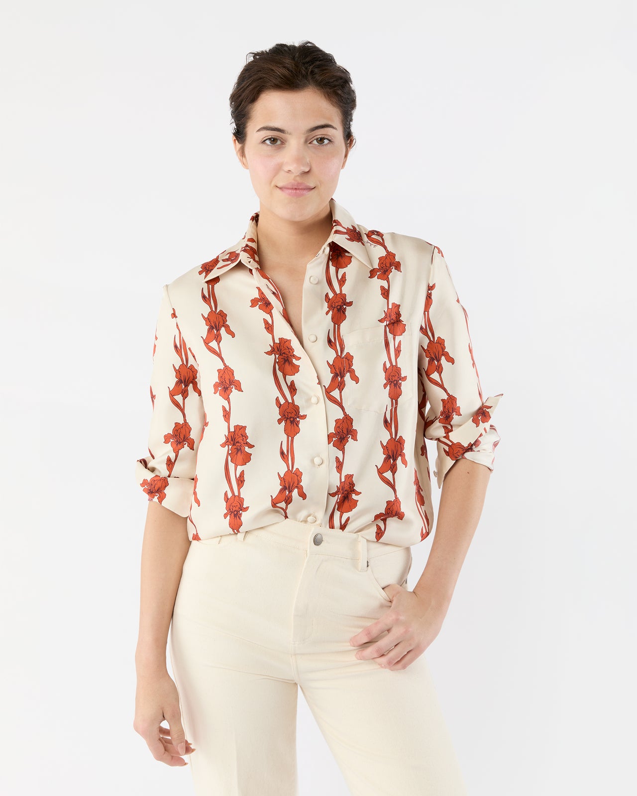 Boy Shirt in Iris Silk Twill