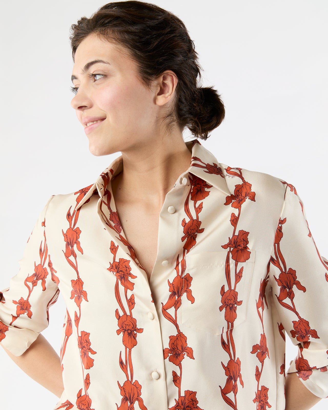 Boy Shirt in Iris Silk Twill