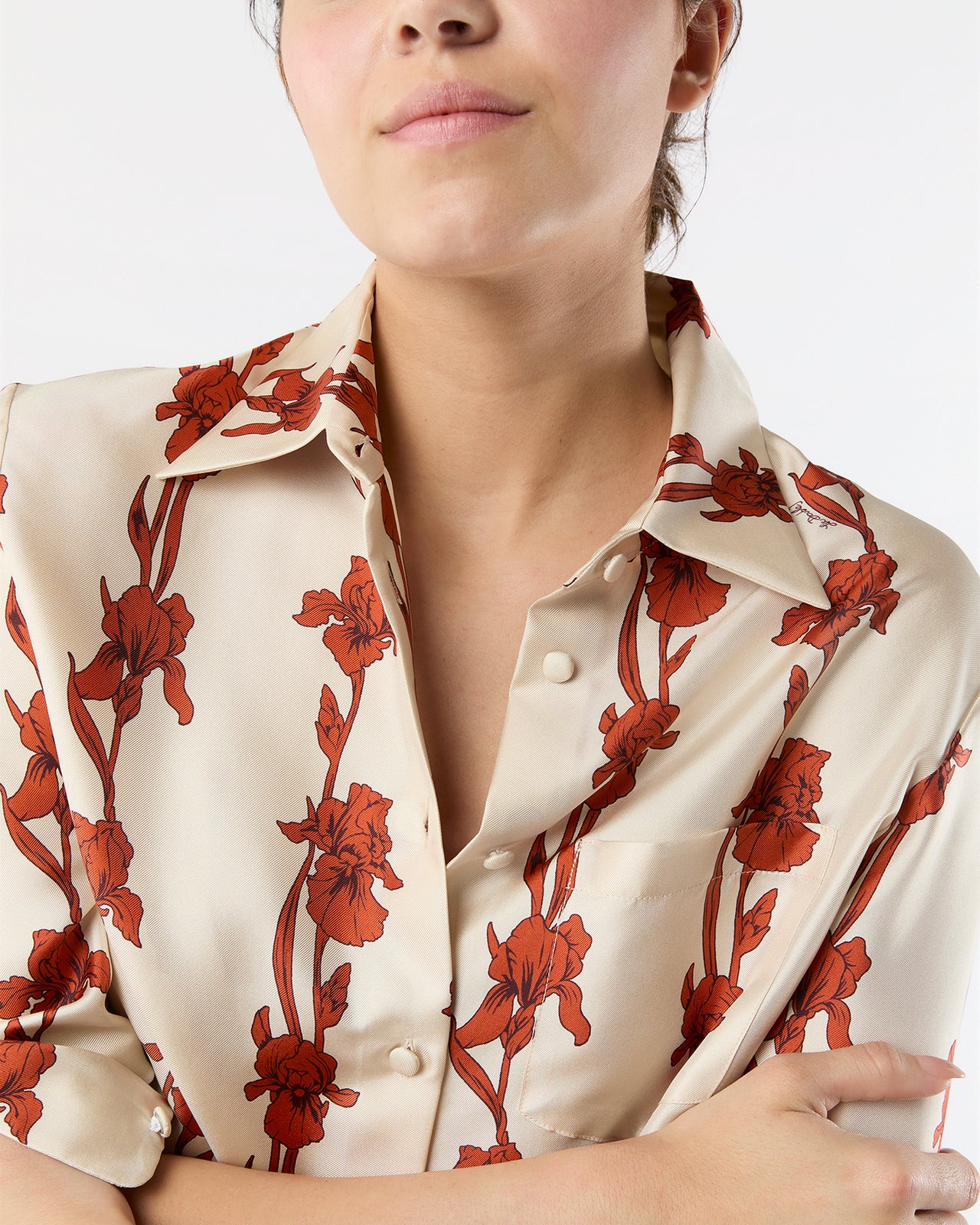 Boy Shirt in Iris Silk Twill