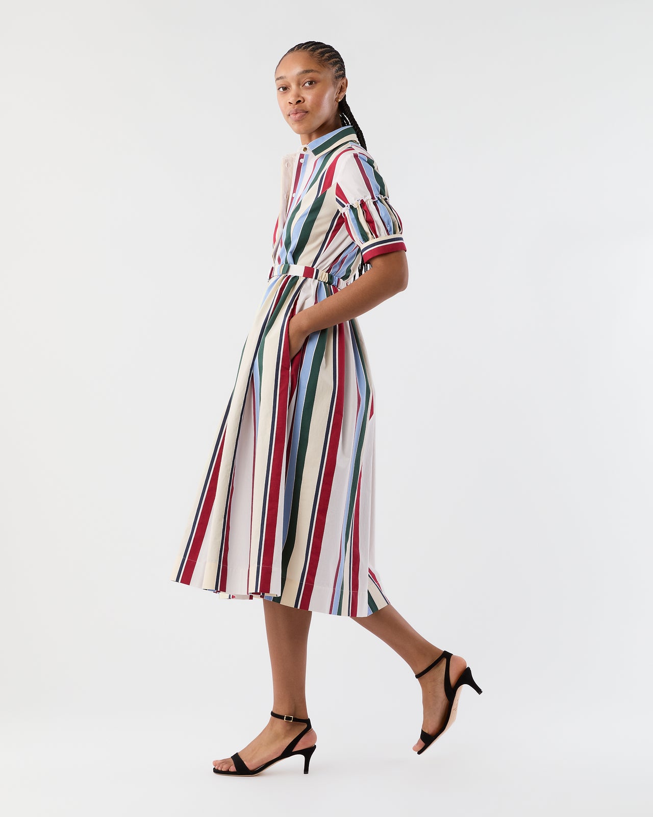 Libertine Dress in Multicolor Stripes Jacquard