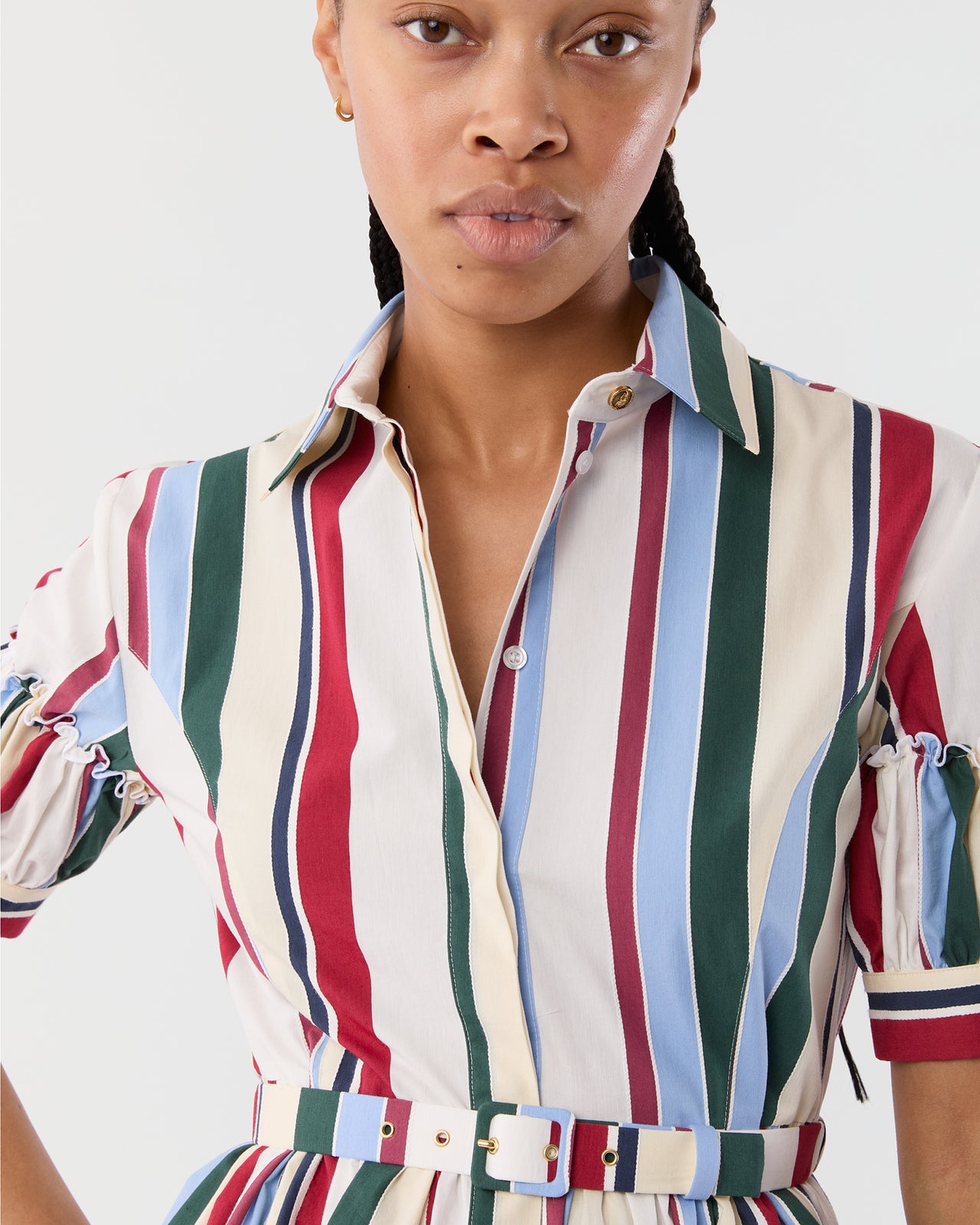 Libertine Dress in Multicolor Stripes Jacquard