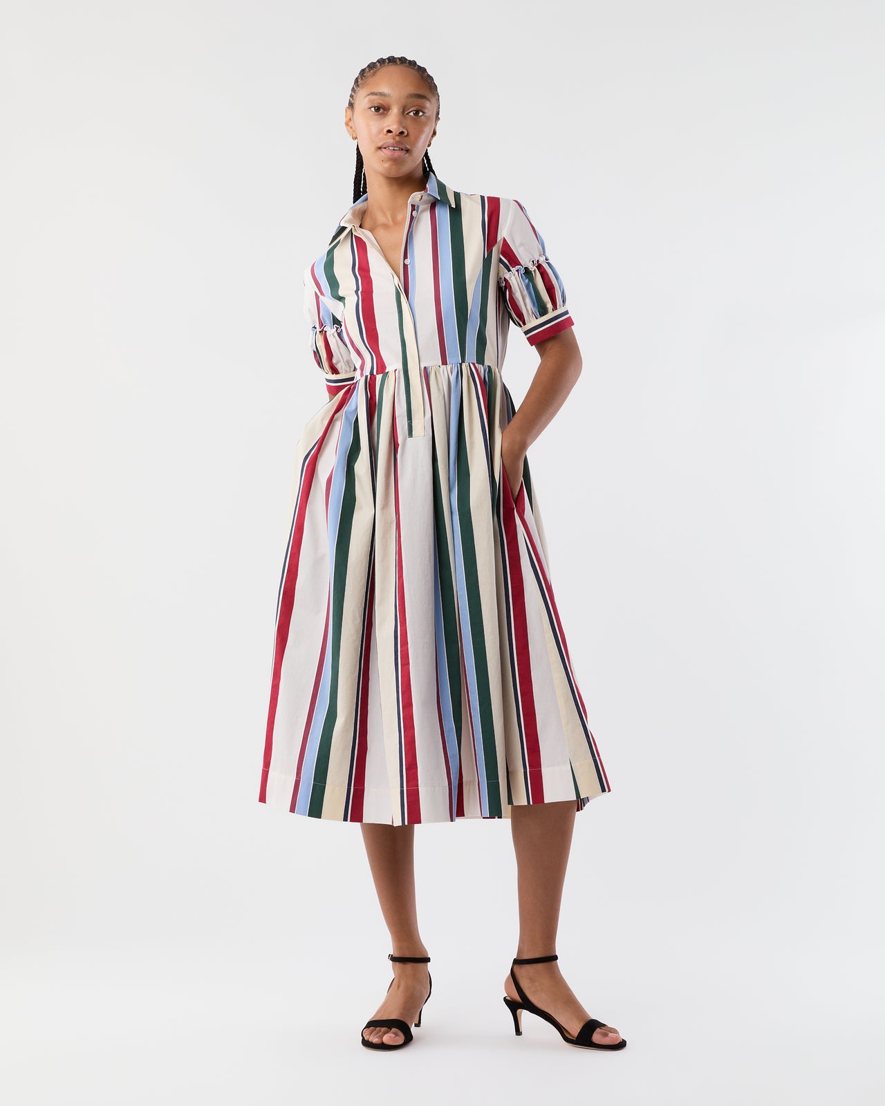 Libertine Dress in Multicolor Stripes Jacquard