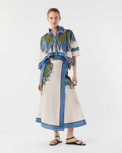 Flipper Skirt in Multicolor Chakra Placée Cotton Muslin