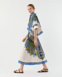 Flipper Skirt in Multicolor Chakra Placée Cotton Muslin