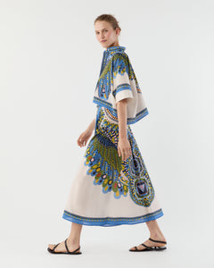 Flipper Skirt in Multicolor Chakra Placée Cotton Muslin
