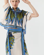 Load image into Gallery viewer, Mini Foulard Shirt in Multicolor Chakra Placée Cotton Muslin
