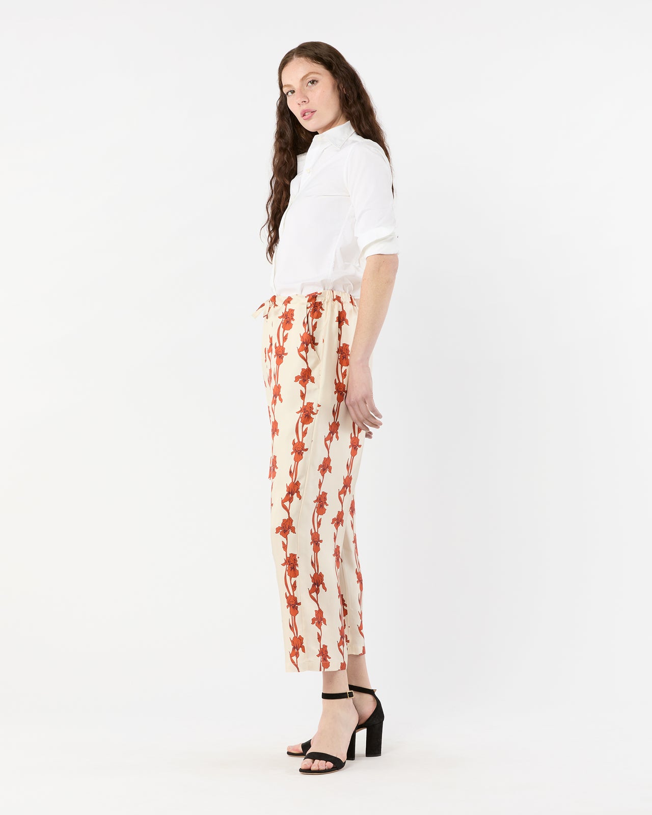 Drawstring Pant in Iris Silk Twill