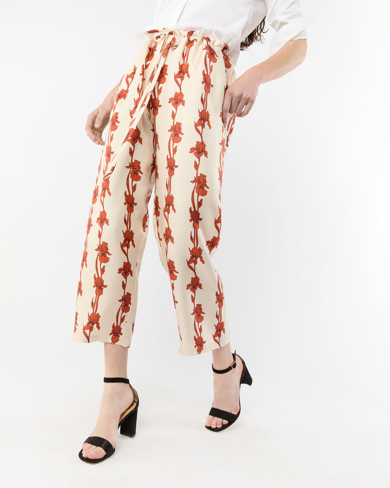 Drawstring Pant in Iris Silk Twill