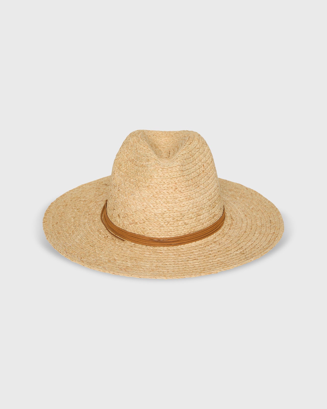 Raffia Braid Continental Hat in Natural/Tobacco