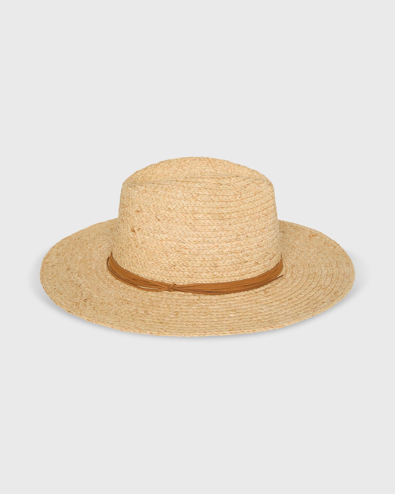 Raffia Braid Continental Hat in Natural/Tobacco