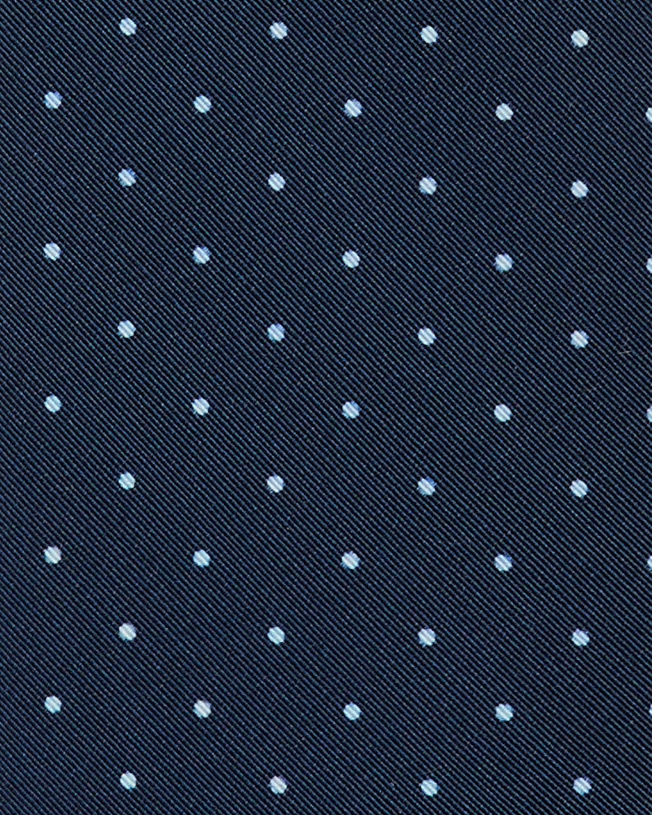 Irish Poplin Tie in Navy/Sky Pin Dot