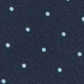 Irish Poplin Tie in Navy/Sky Pin Dot