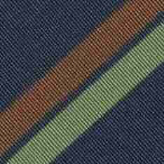 Irish Poplin Tie in Navy/Brown/Olive Stripe