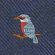 Silk Club Tie in Navy/Ice/Red Kingfisher