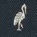 Silk Club Tie in Navy/Bone Crane