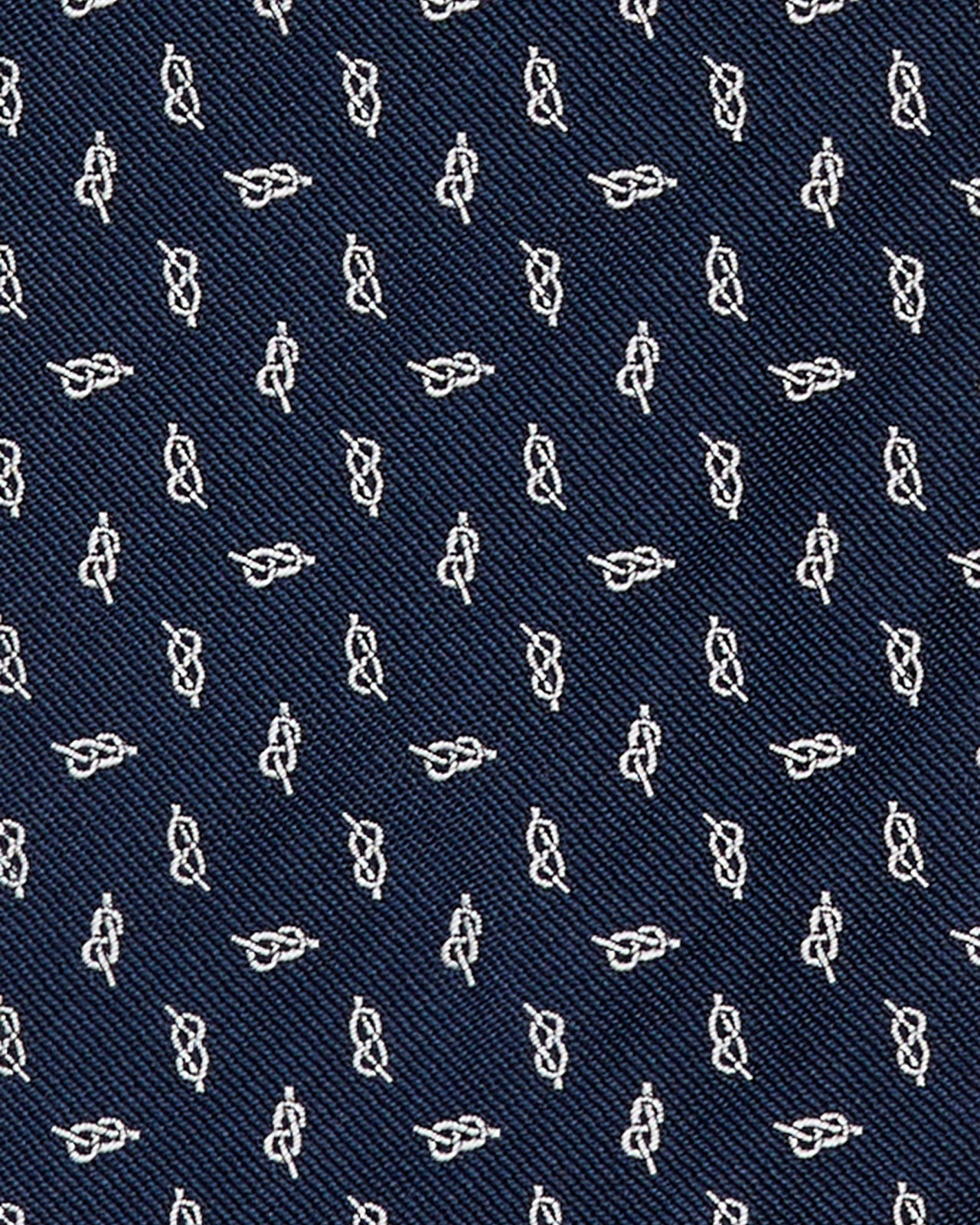 Silk Club Tie in Navy/Bone Knot