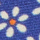 Silk Print Tie in Blue/Cream/Orange Flower