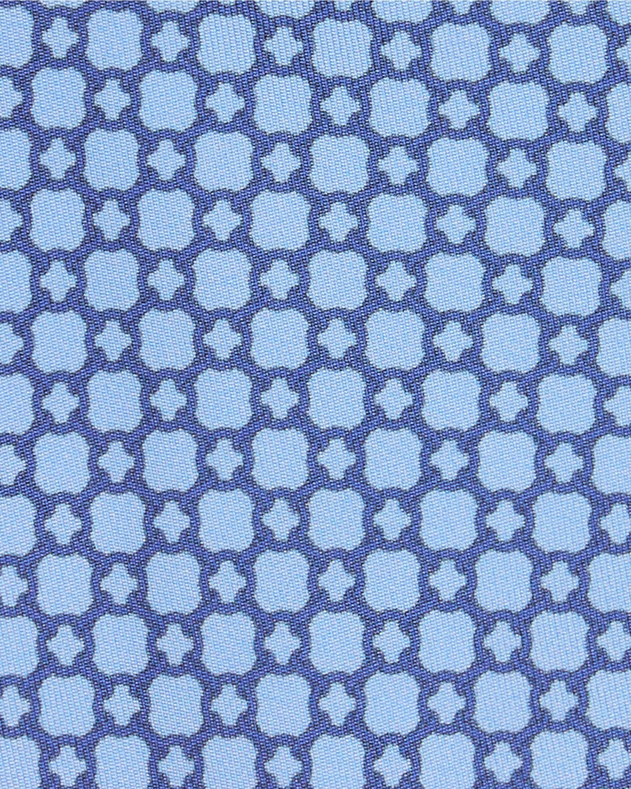 Silk Print Tie in Sky/Navy Foulard