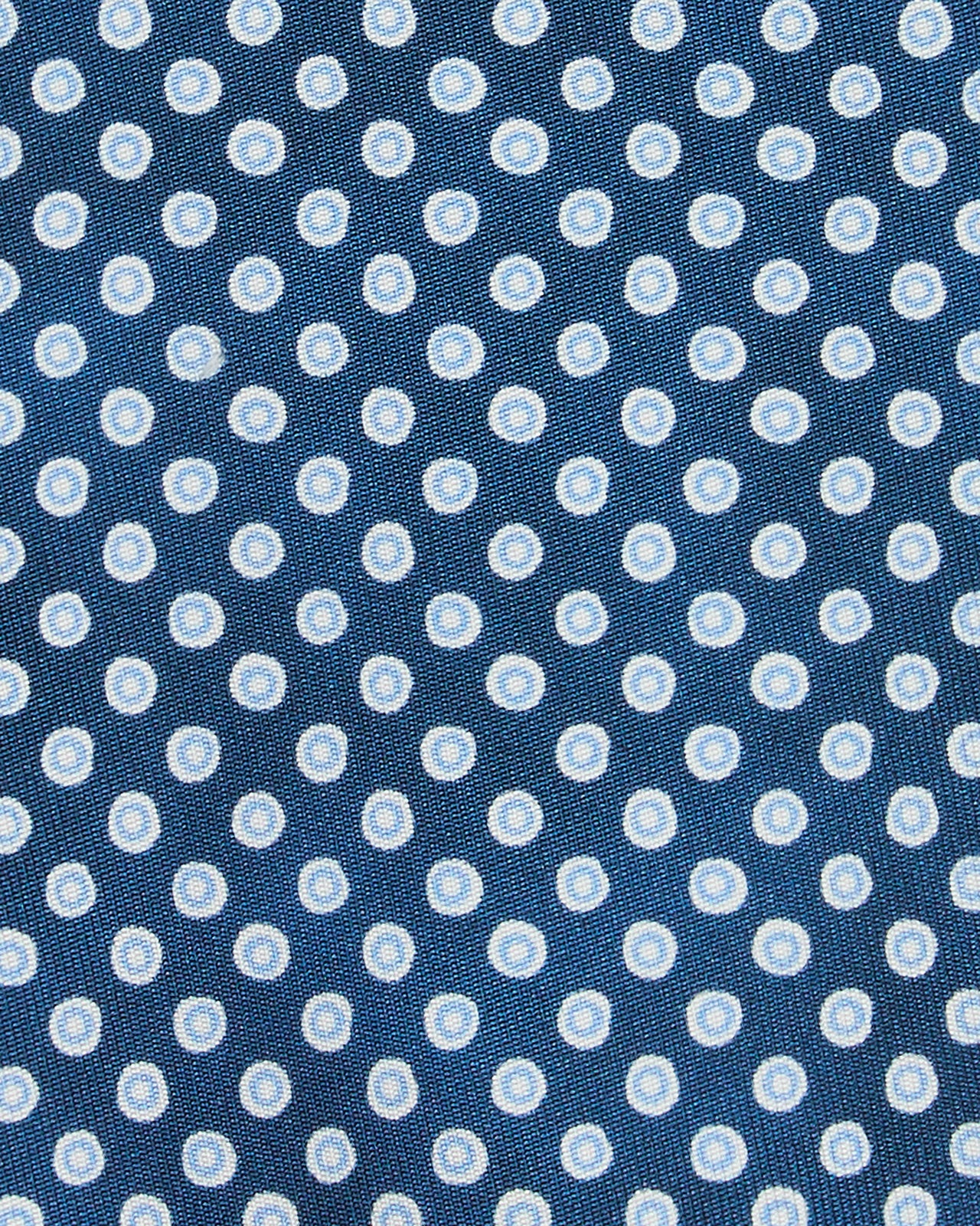 Silk Print Tie in Navy/Sky/Circle