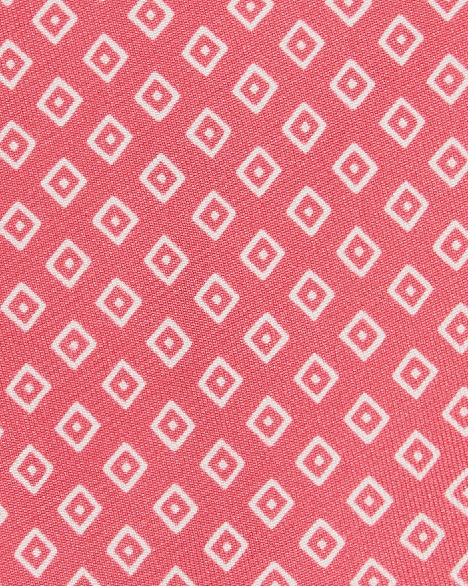 Silk Print Tie in Red/Bone Square