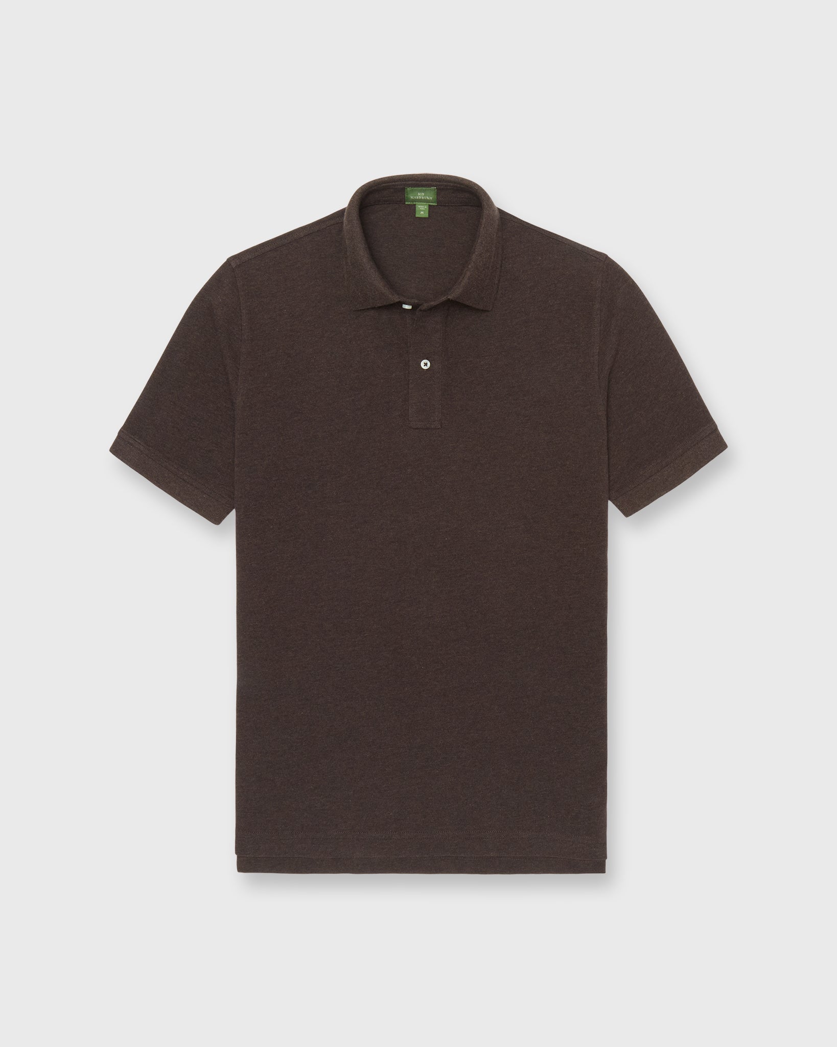 Court Polo in Heather Brown Pima Pique