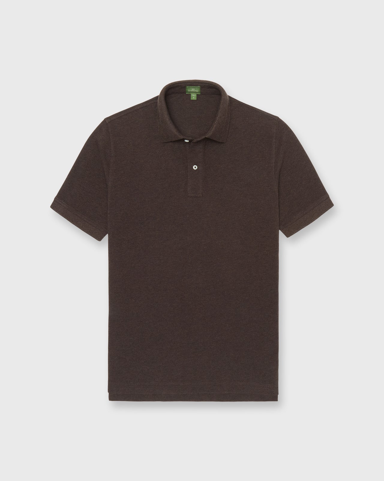 Court Polo in Heather Brown Pima Pique