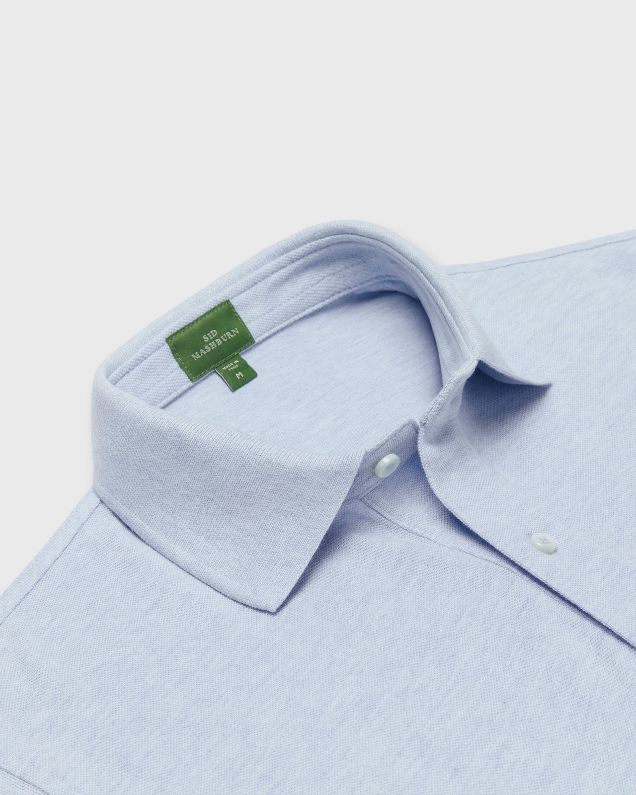 Court Polo in Heather Pale Blue Pima Pique