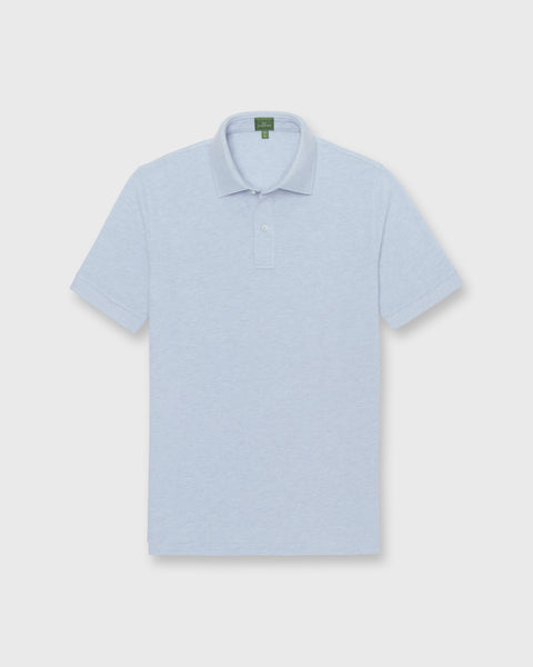 Court Polo in Heather Pale Blue Pima Pique | Shop Sid Mashburn