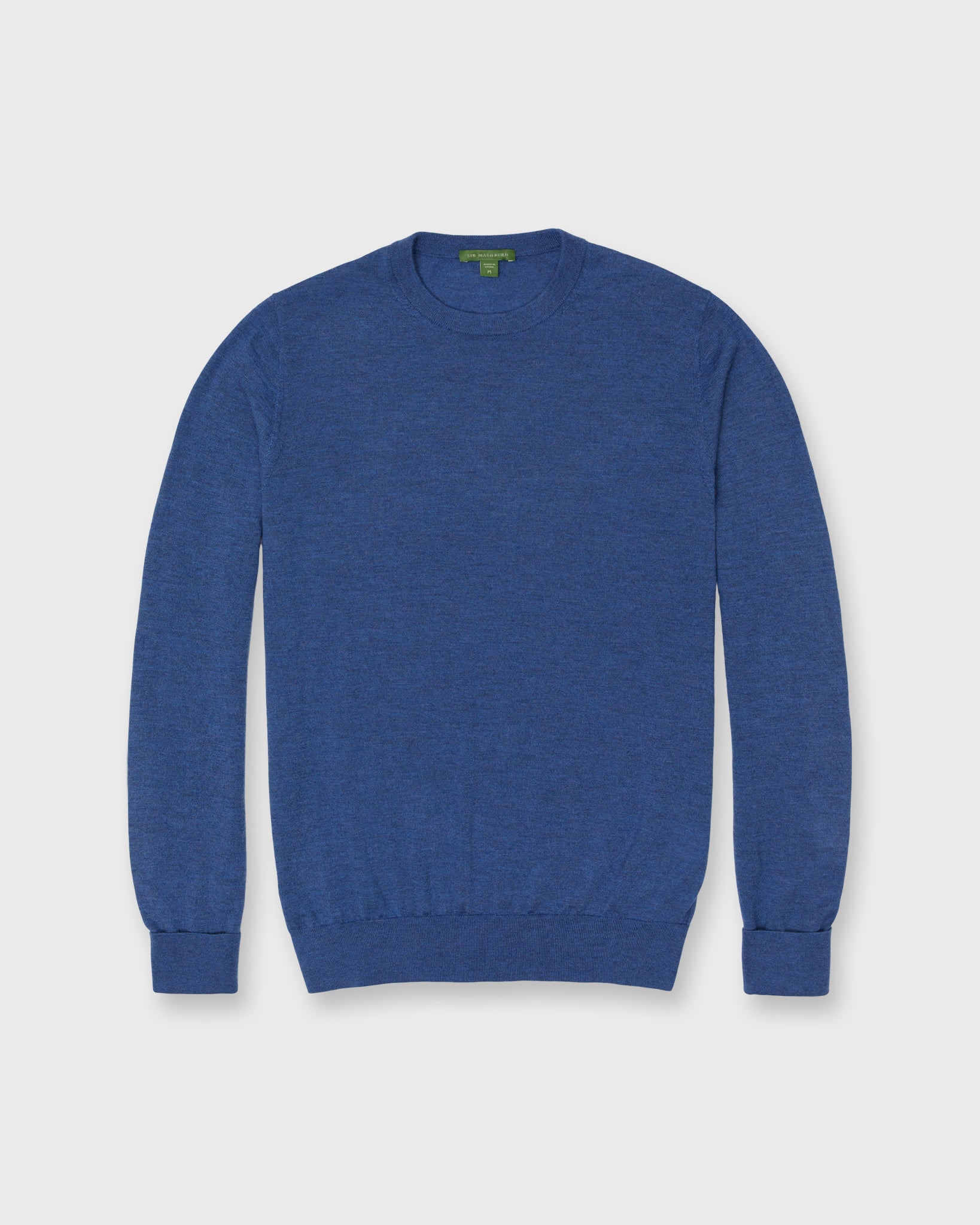 Fine-Gauge Crewneck Sweater in Heather Blue Cashmere
