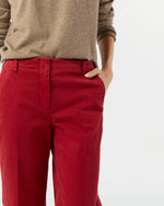 Load image into Gallery viewer, Frankie Cropped Pant in Red Stretch Twill
