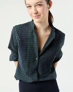 Load image into Gallery viewer, Mandarin Hattie Shirt in Blackwatch Poplin
